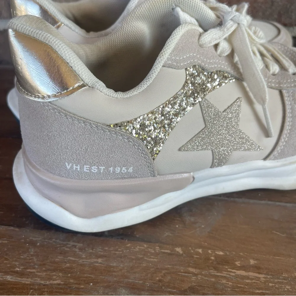 Vintage Havana Women’s Run‎ Fashion Sneakers Nude Glitter Size 8.5 sb3